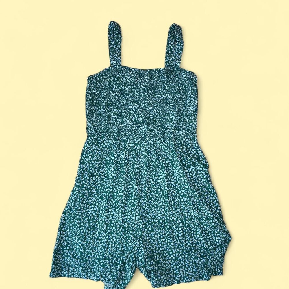 Summer floral print one-piece romper
